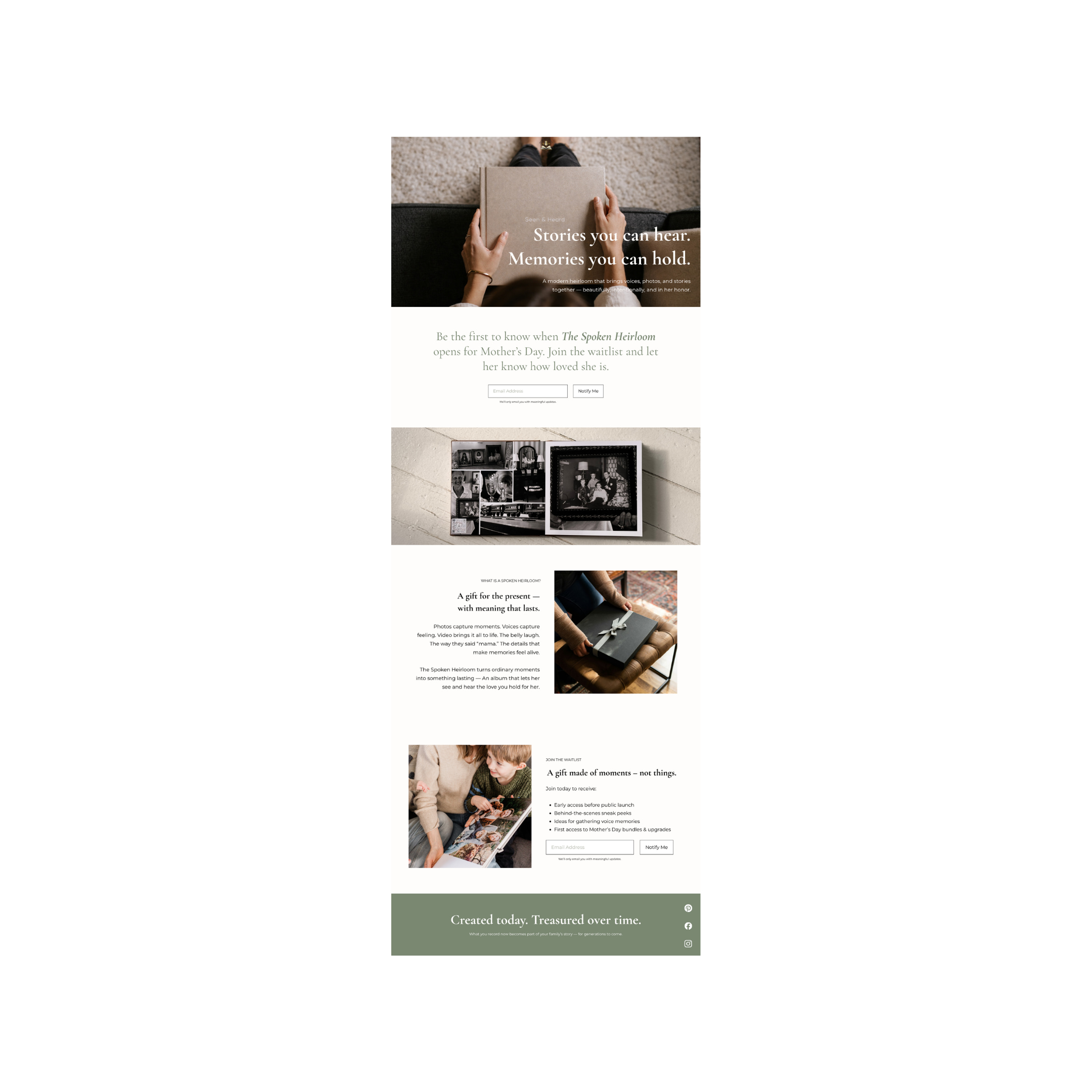 Heirloom and memory brand direction by Chrystal Paasch